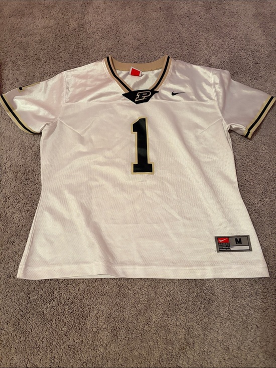 Nike Tops - Nike women’s  Purdue White Black & Gold #1 Jersey